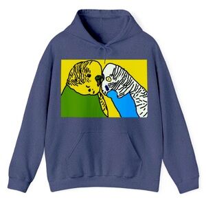 A nice hoodie stylish two beautiful budgies